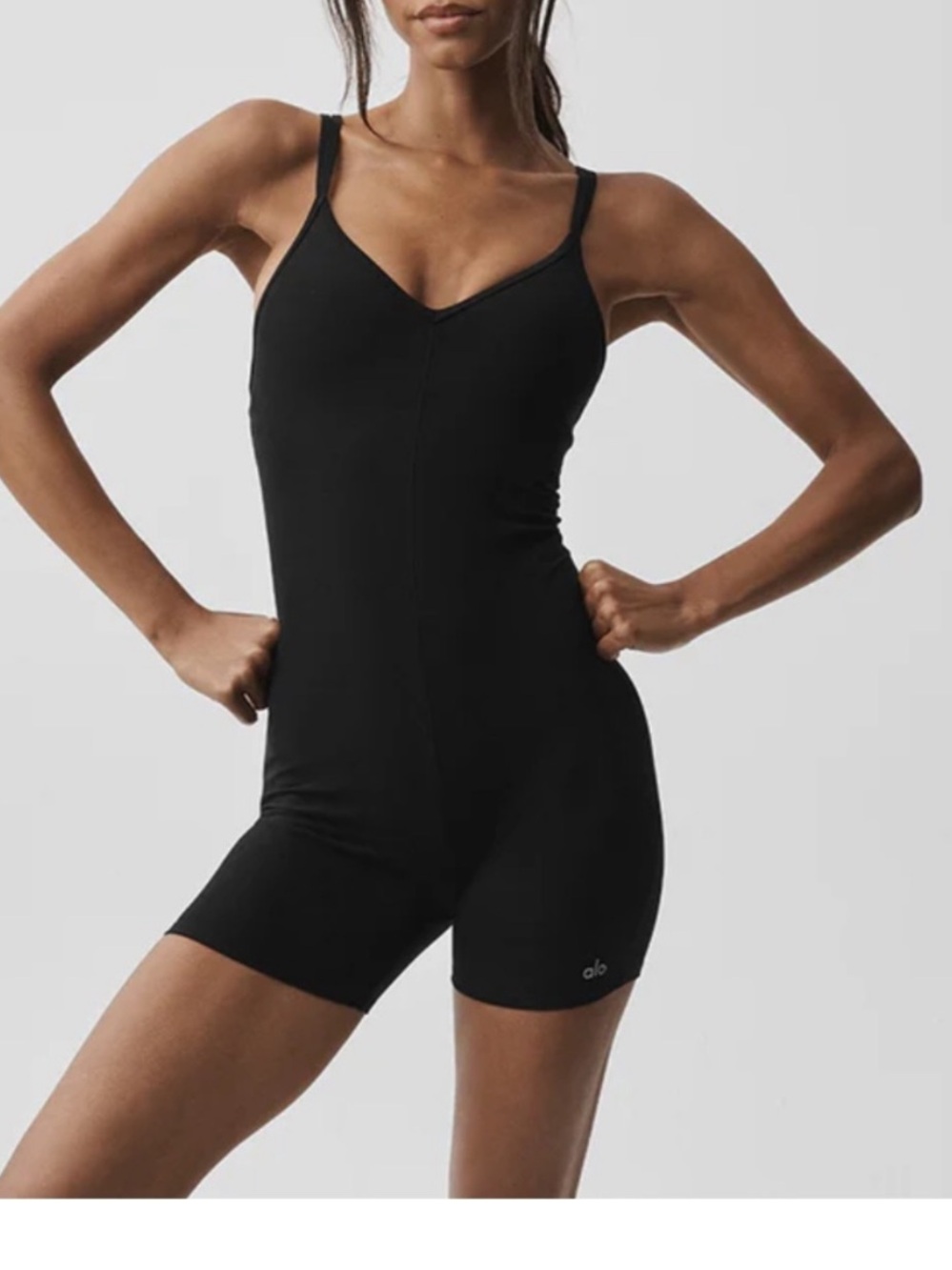 Alo Yoga Black Alosoft Suns Out Onesie Romper XS